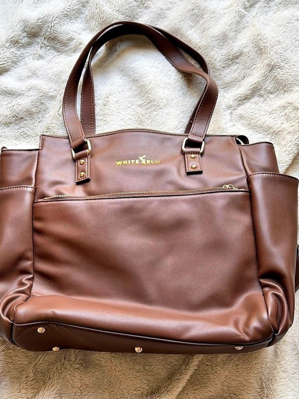 White Elm Gemini Convertible Backpack Convertible Laptop Bag in Brown Like New